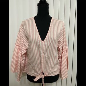 Lavender Field Pink and White Striped Blouse